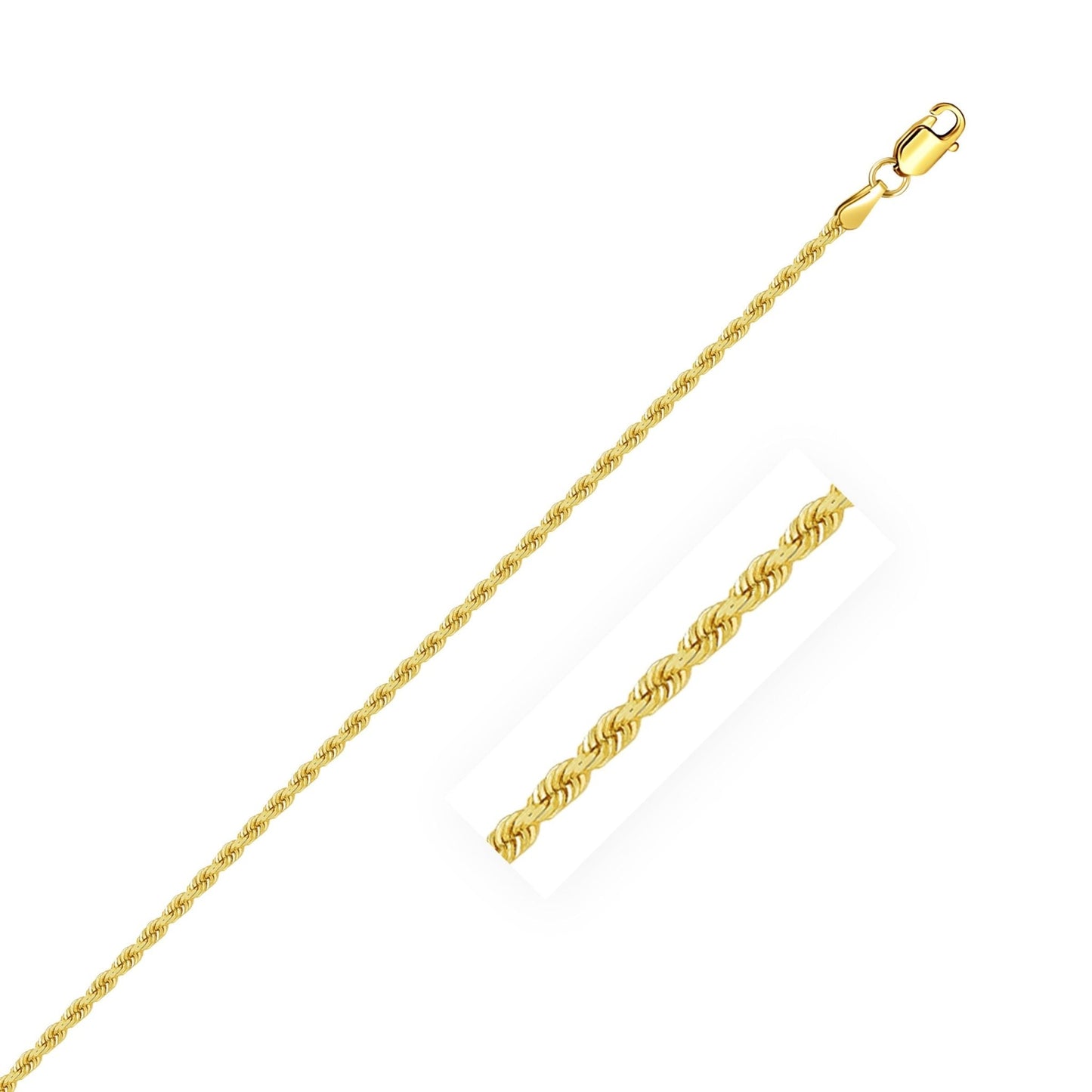 14k Yellow Gold Solid Rope Chain (1.80 mm) - ThisandThatShoppe