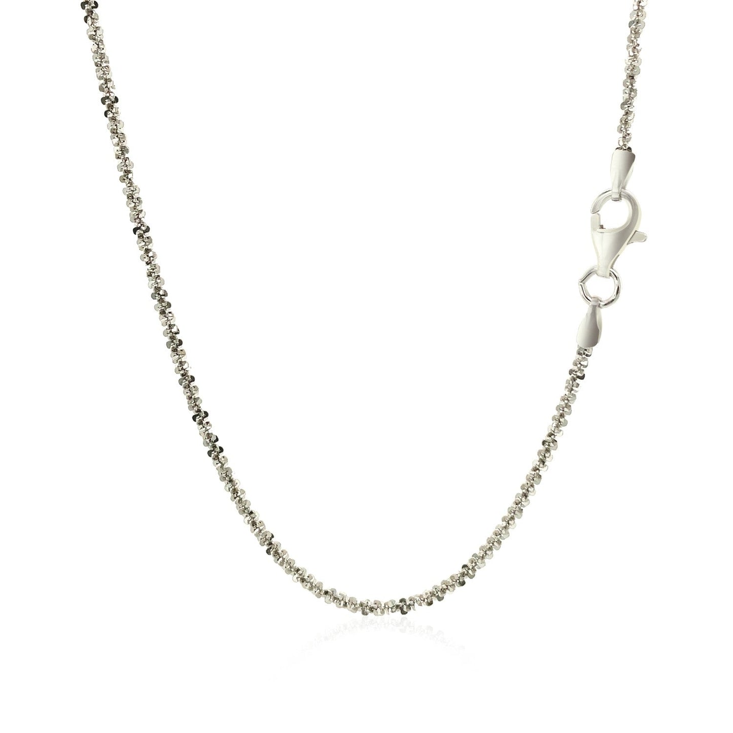 Rhodium Plated 1.7mm Sterling Silver Sparkle Style Chain - ThisandThatShoppe