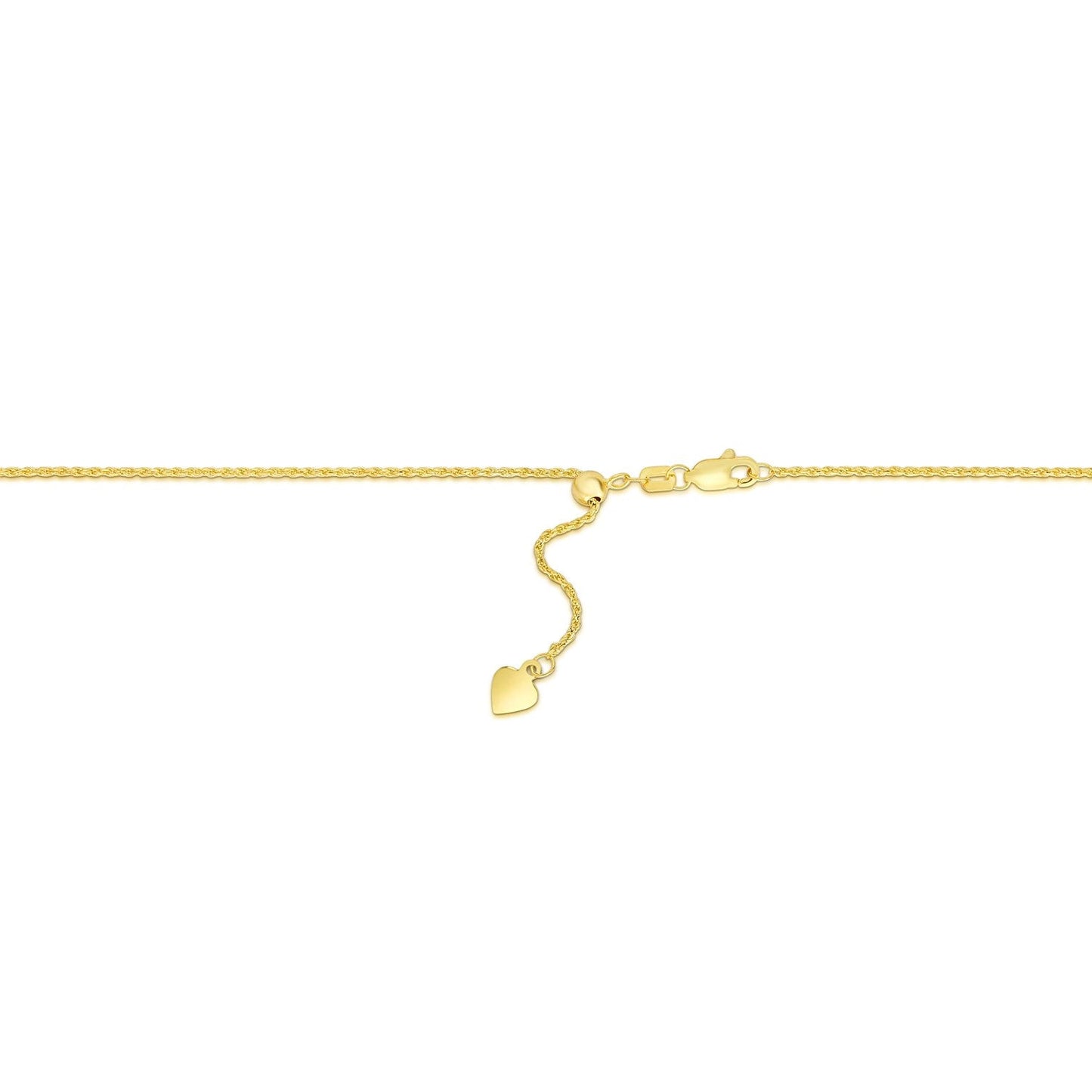 14k Yellow Gold Adjustable Rope Chain (0.95 mm) - ThisandThatShoppe