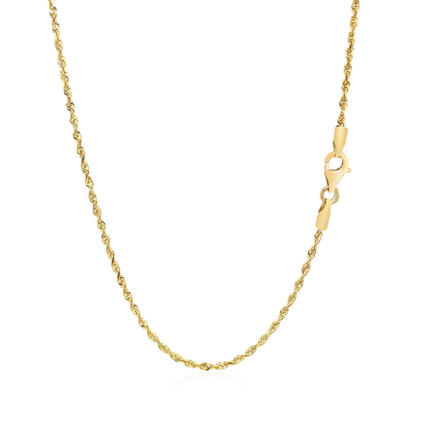 14k Yellow Gold Solid Diamond Cut Rope Chain (1.60 mm) - ThisandThatShoppe