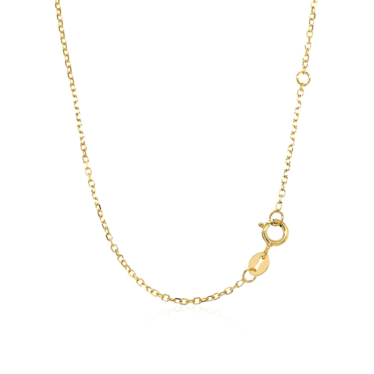 14k Yellow Gold 17 inch Necklace with Round Blue Topaz - ThisandThatShoppe