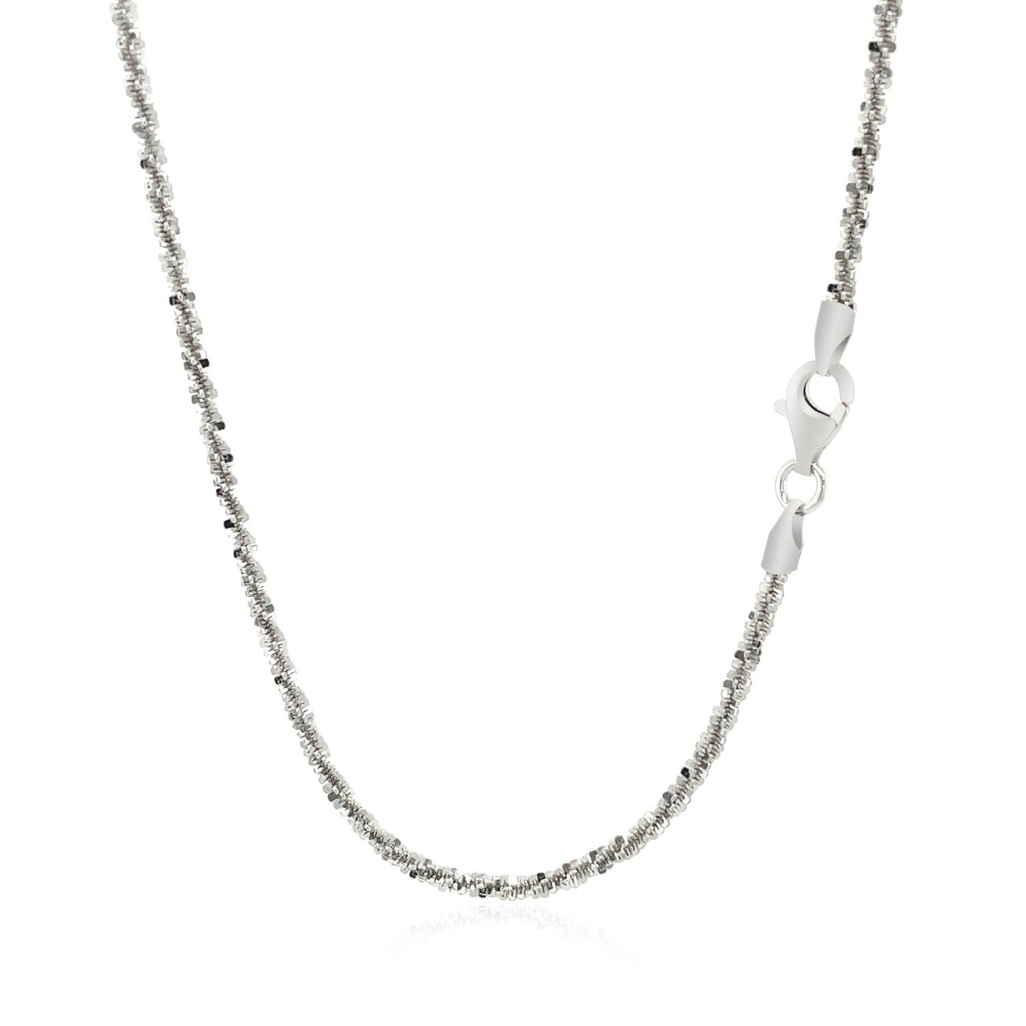 Rhodium Plated 2.2mm Sterling Silver Sparkle Style Chain (2.20 mm) - ThisandThatShoppe
