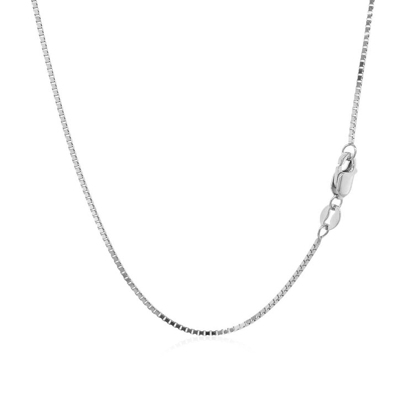14k White Gold Classic Box Chain (0.85 mm) - ThisandThatShoppe