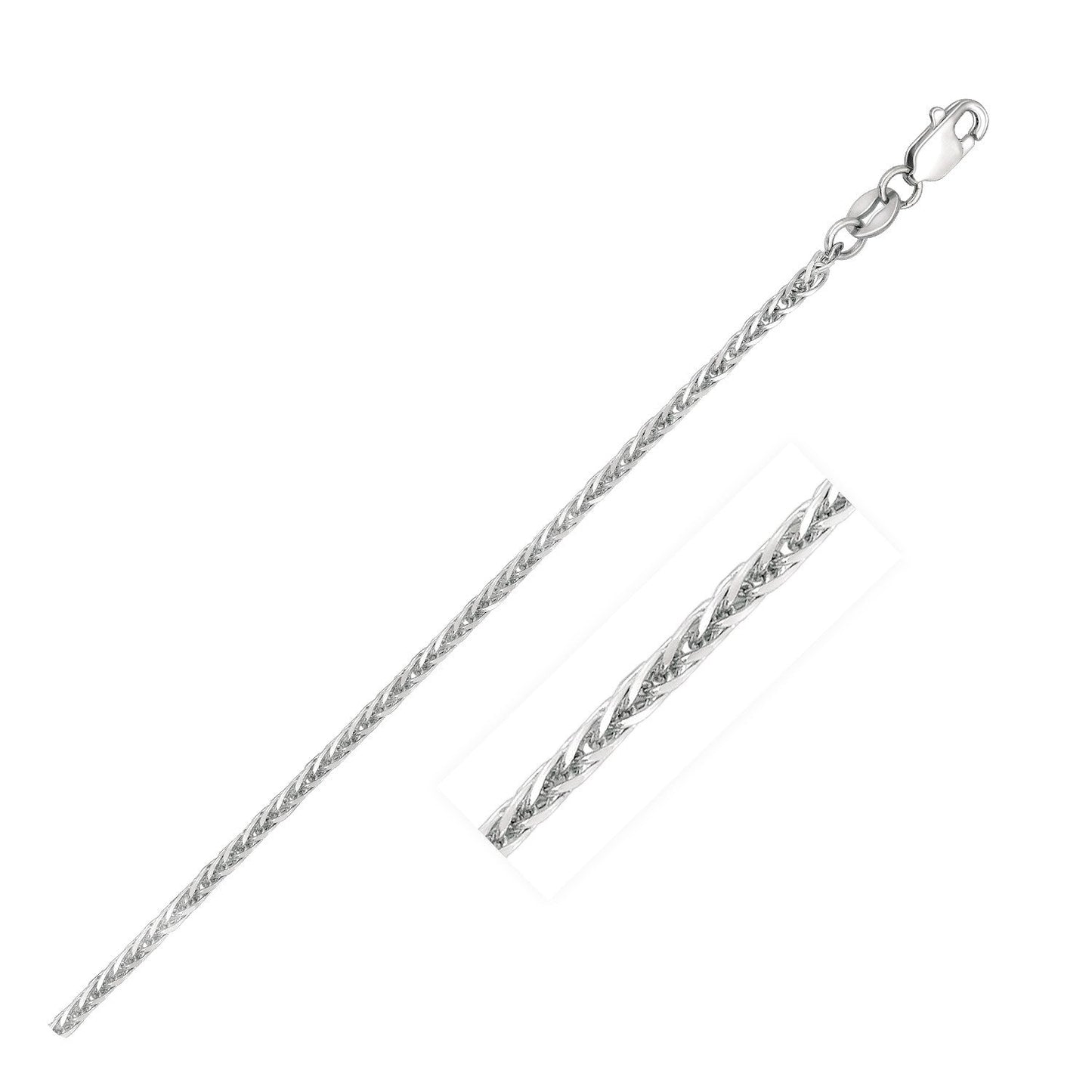 14k White Gold Square Wheat Chain (1.80 mm) - ThisandThatShoppe