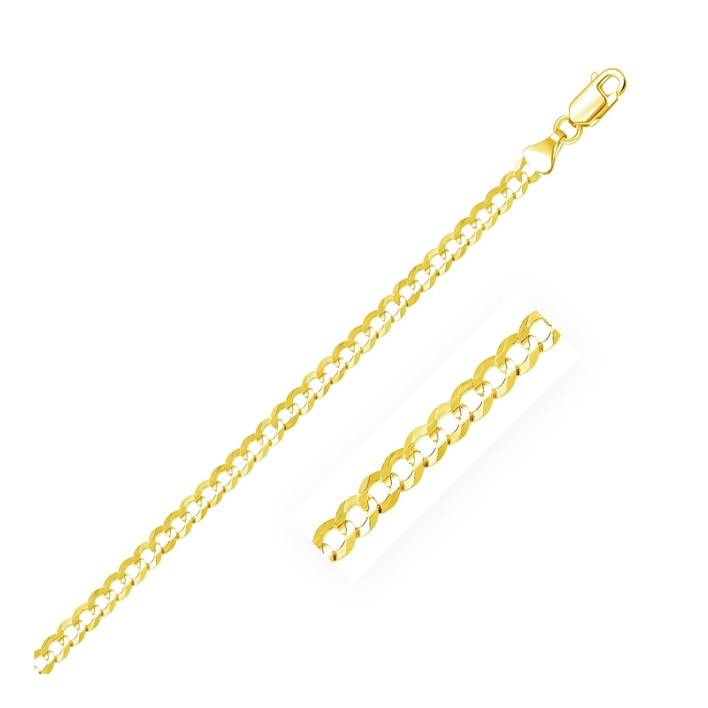4.7mm 14k Yellow Gold Solid Curb Bracelet - ThisandThatShoppe