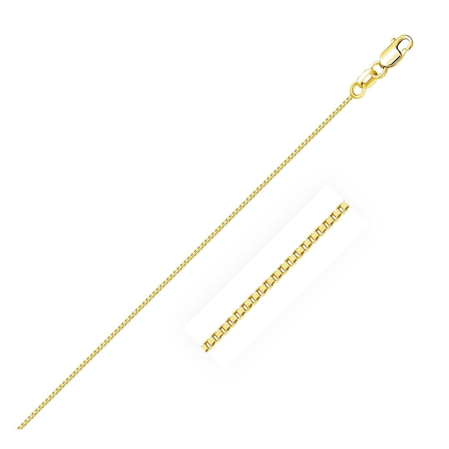 14k Yellow Gold Classic Box Chain 0.7mm - ThisandThatShoppe