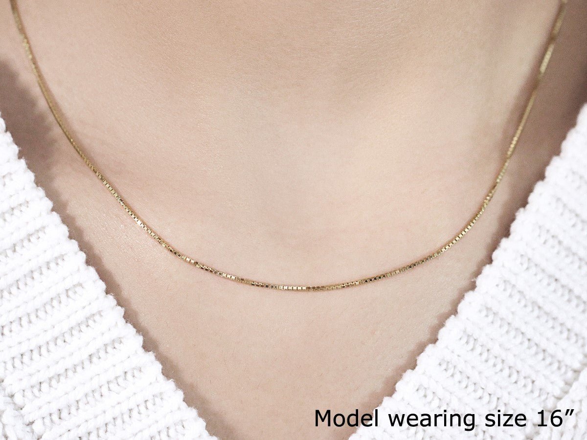 14k Yellow Gold Octagonal Box Chain (1.00 mm) - ThisandThatShoppe