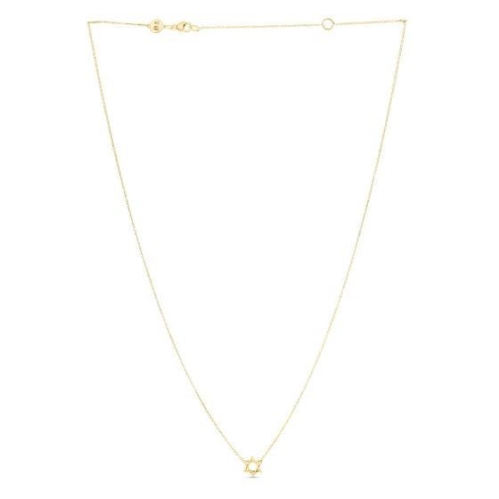 14k Yellow Gold Star of David Necklace - ThisandThatShoppe