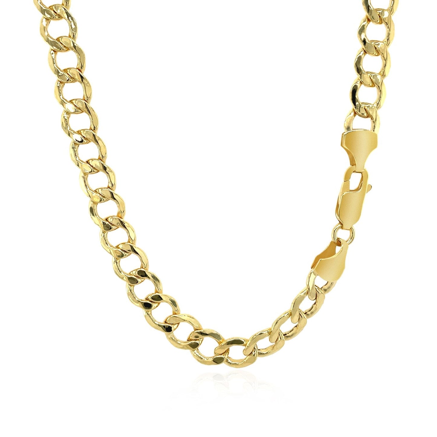 14k Yellow Gold Curb Chain (6.20 mm) - ThisandThatShoppe