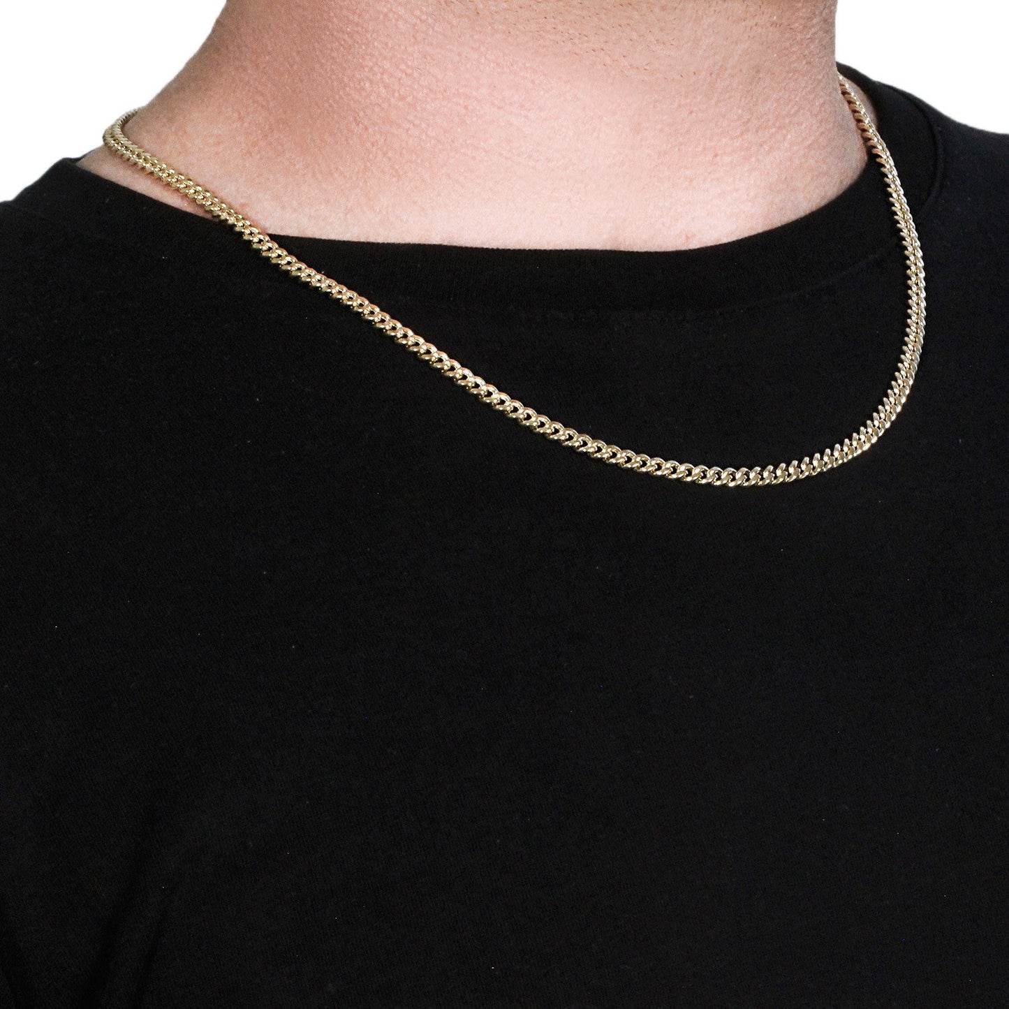 4.5mm 10k Yellow Gold Semi Solid Miami Cuban Chain - ThisandThatShoppe