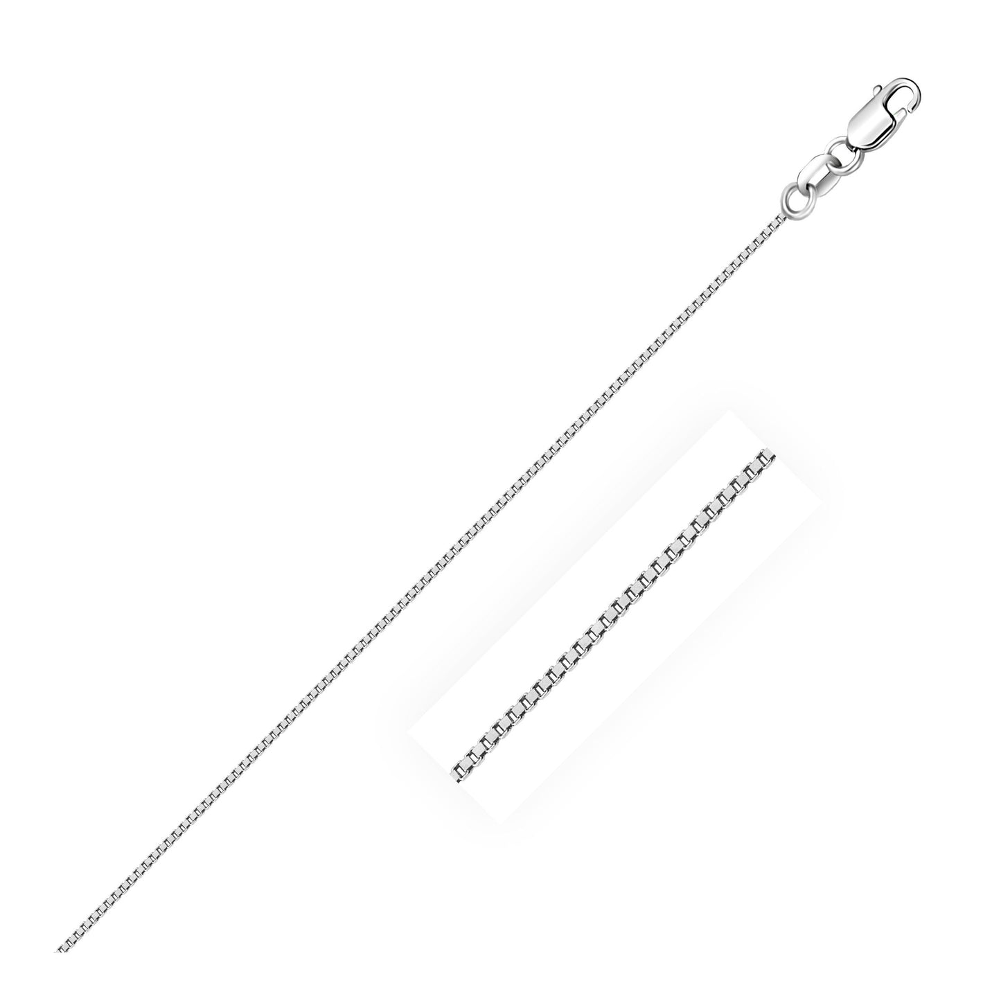 18k White Gold Box Chain 0.6mm - ThisandThatShoppe