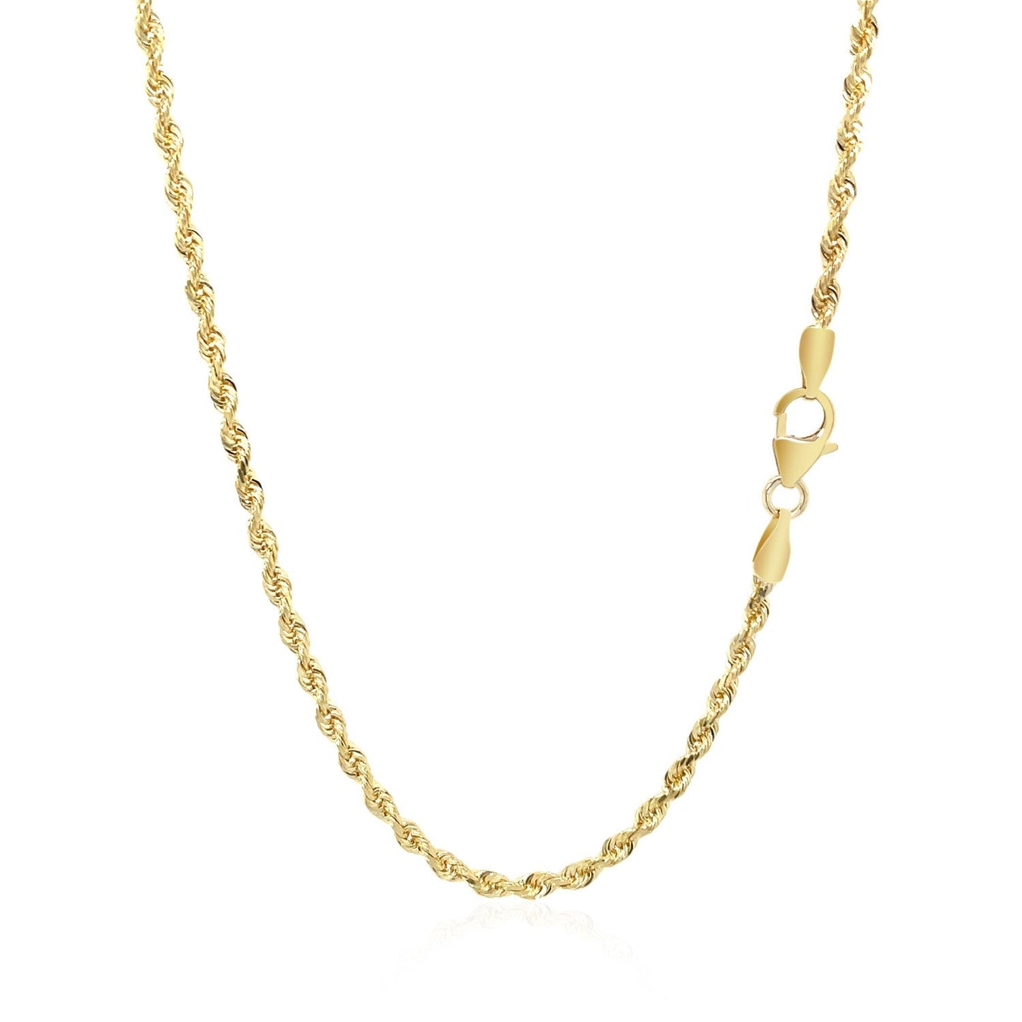 14k Yellow Gold Solid Diamond Cut Rope Chain (2.50 mm) - ThisandThatShoppe