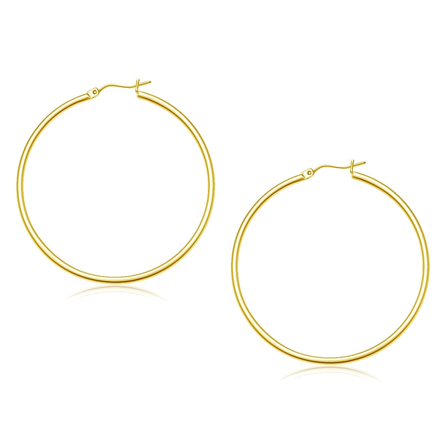 Boucles d'oreilles créoles polies en or jaune 14 carats (2x45mm)