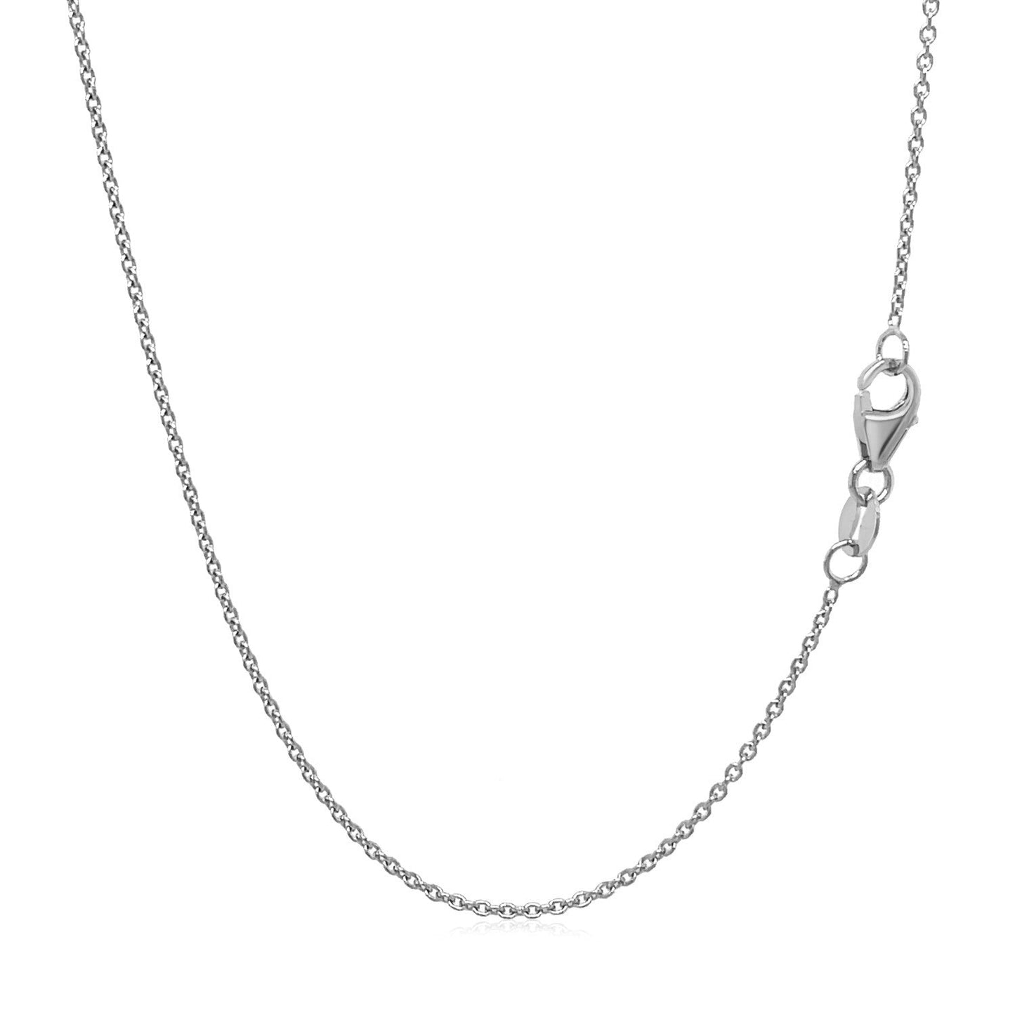 14k White Gold Round Cable Link Chain (1.10 mm) - ThisandThatShoppe
