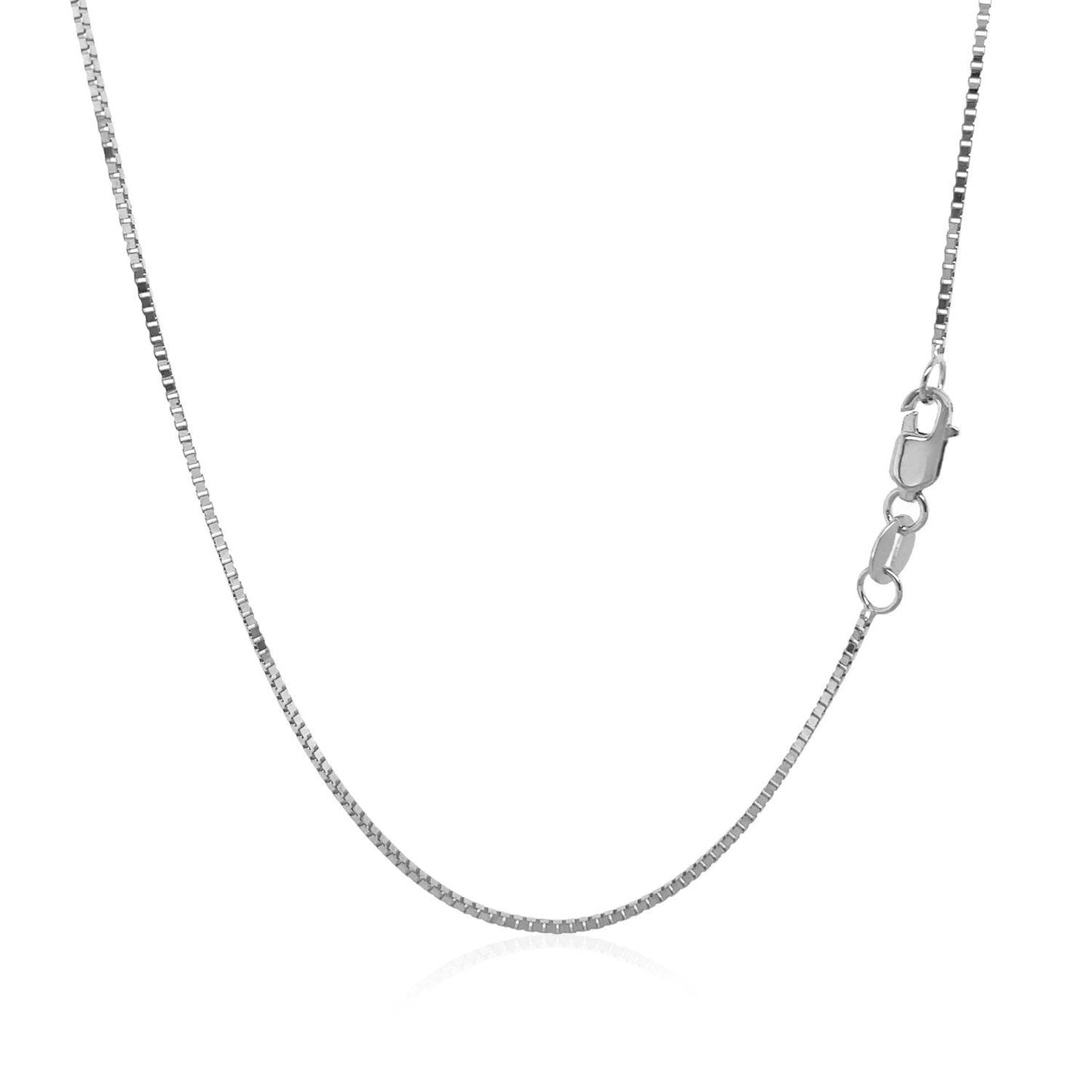 14k White Gold Classic Box Chain (0.75 mm) - ThisandThatShoppe