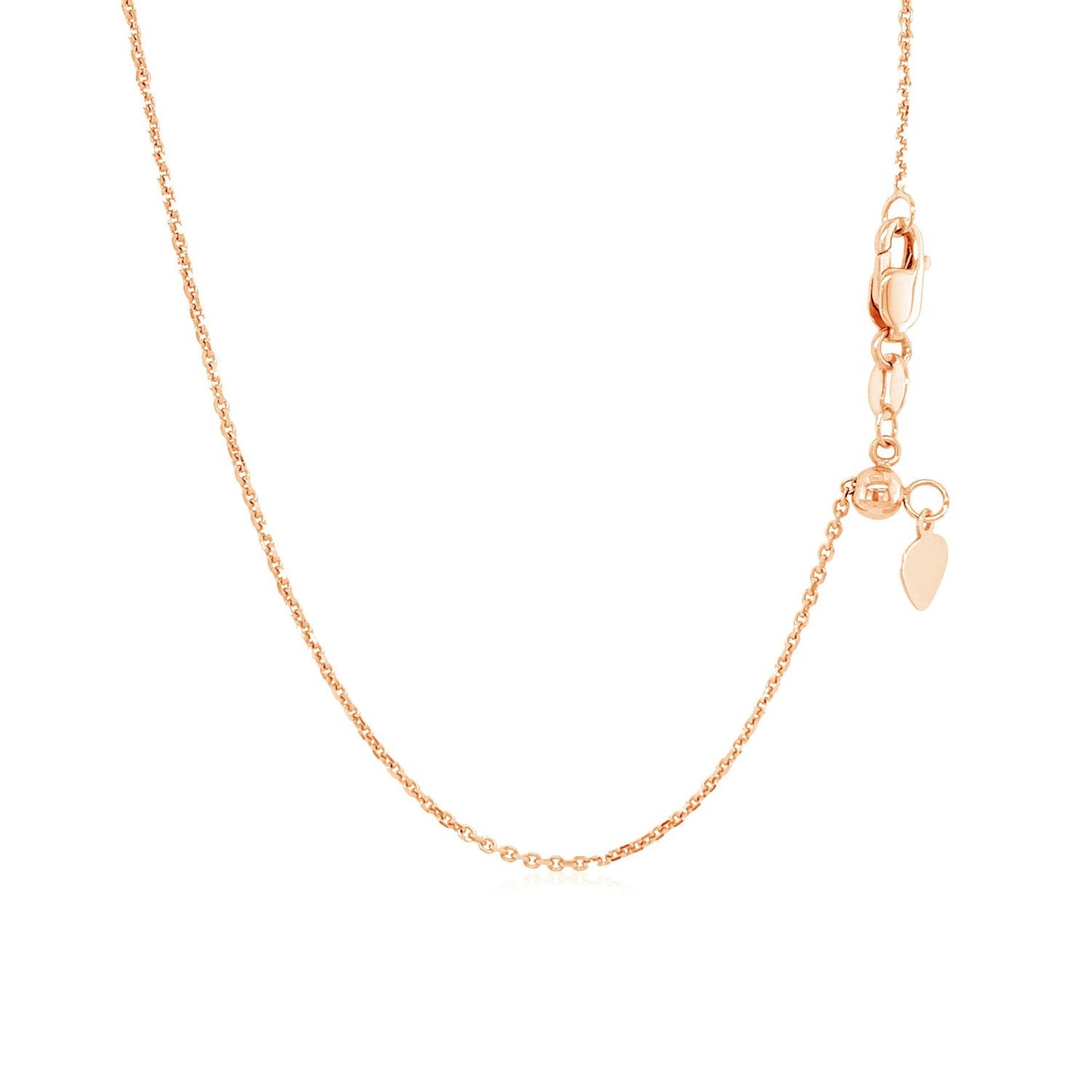 14k Rose Gold Adjustable Cable Chain (1.10 mm) - ThisandThatShoppe