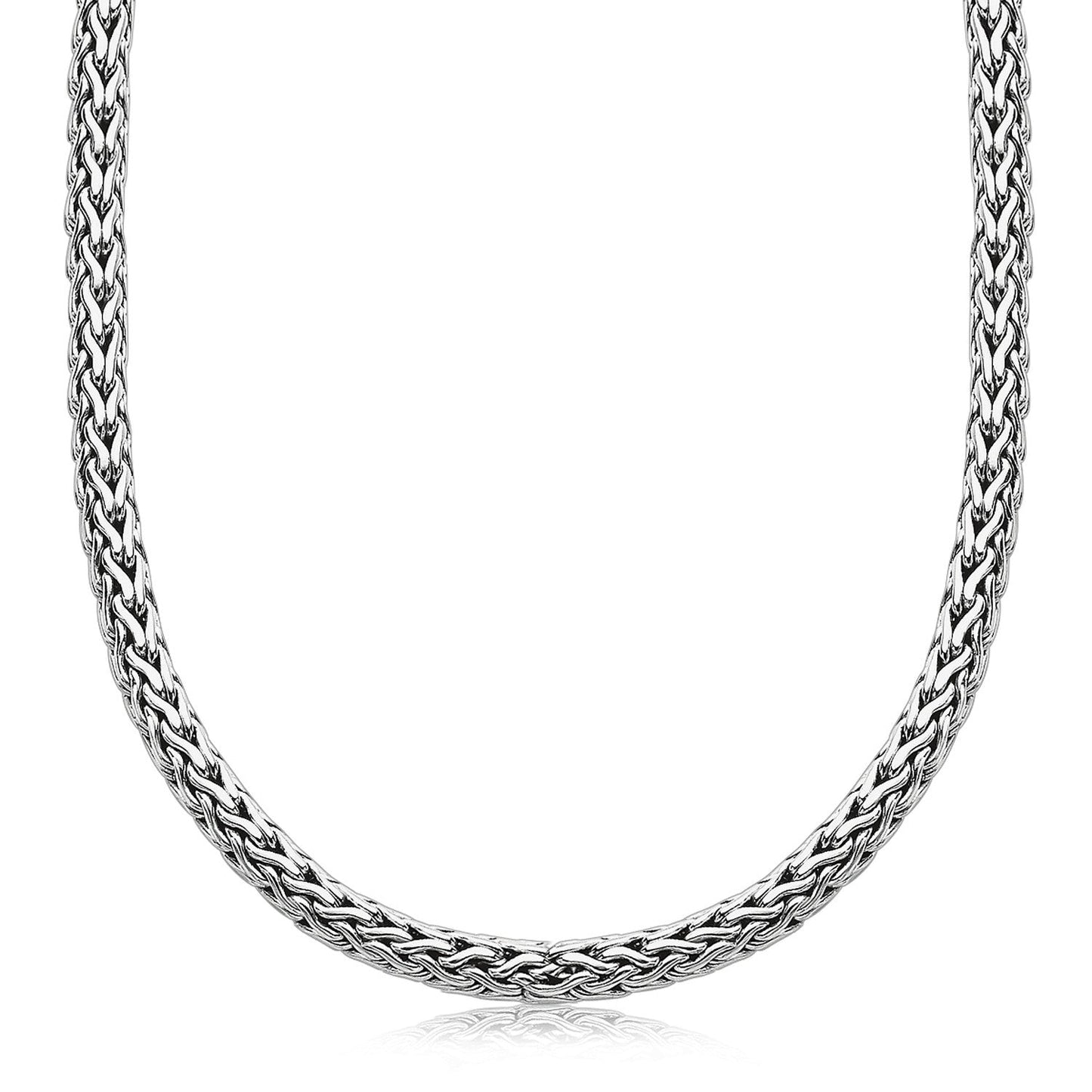 Oxidized Sterling Silver Wheat Style Chain Men's Necklace - ThisandThatShoppe