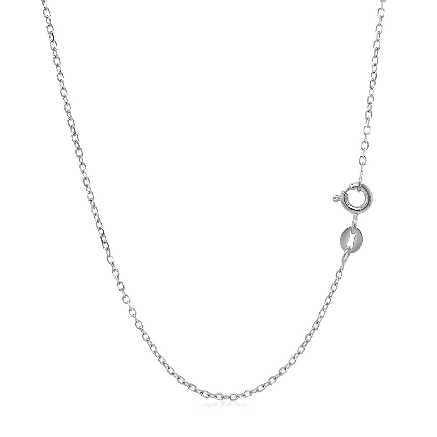 14k White Gold Faceted Cable Link Chain (1.20 mm) - ThisandThatShoppe