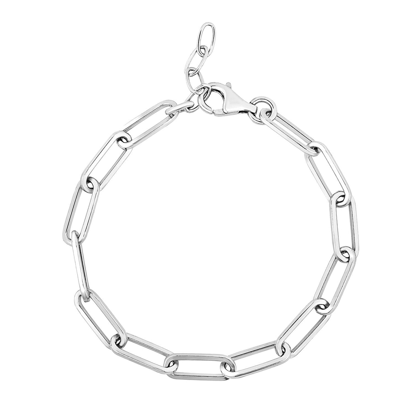 Armband aus Sterlingsilber, breite Paperclip-Kette (5,90 mm)
