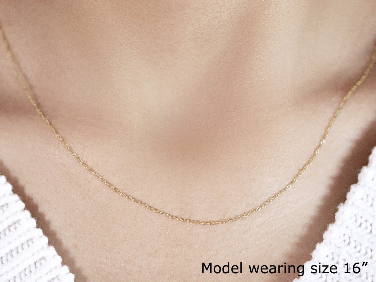 14k Yellow Gold Singapore Chain 0.6mm (0.60 mm) - ThisandThatShoppe