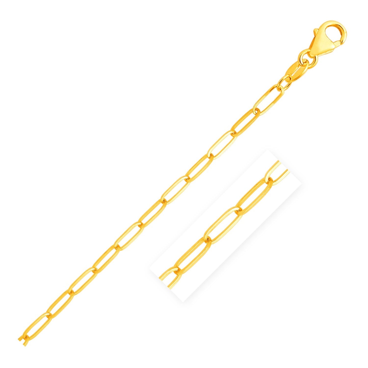 14K Yellow Gold Paperclip Chain (4.0mm) (4.00 mm) - ThisandThatShoppe