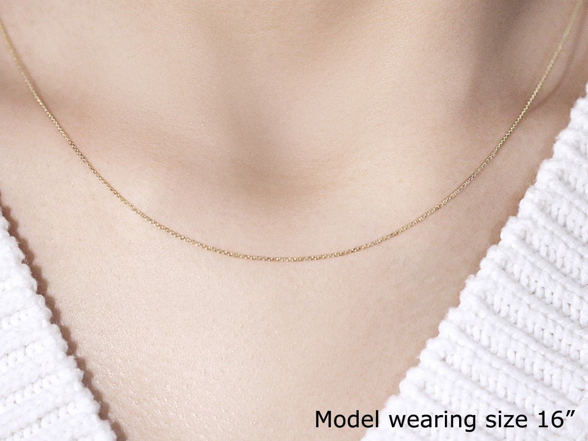 14k Yellow Gold Cable Link Chain (0.50 mm) - ThisandThatShoppe