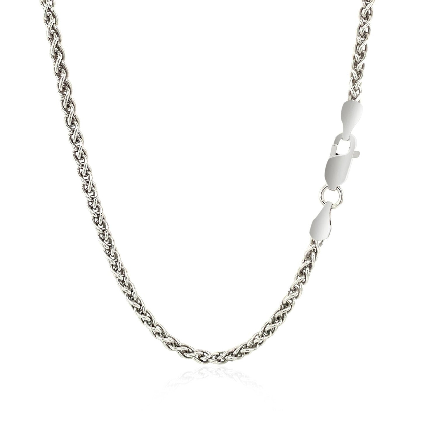 Sterling Silver Rhodium Plated Wheat Chain 2.6mm - ThisandThatShoppe