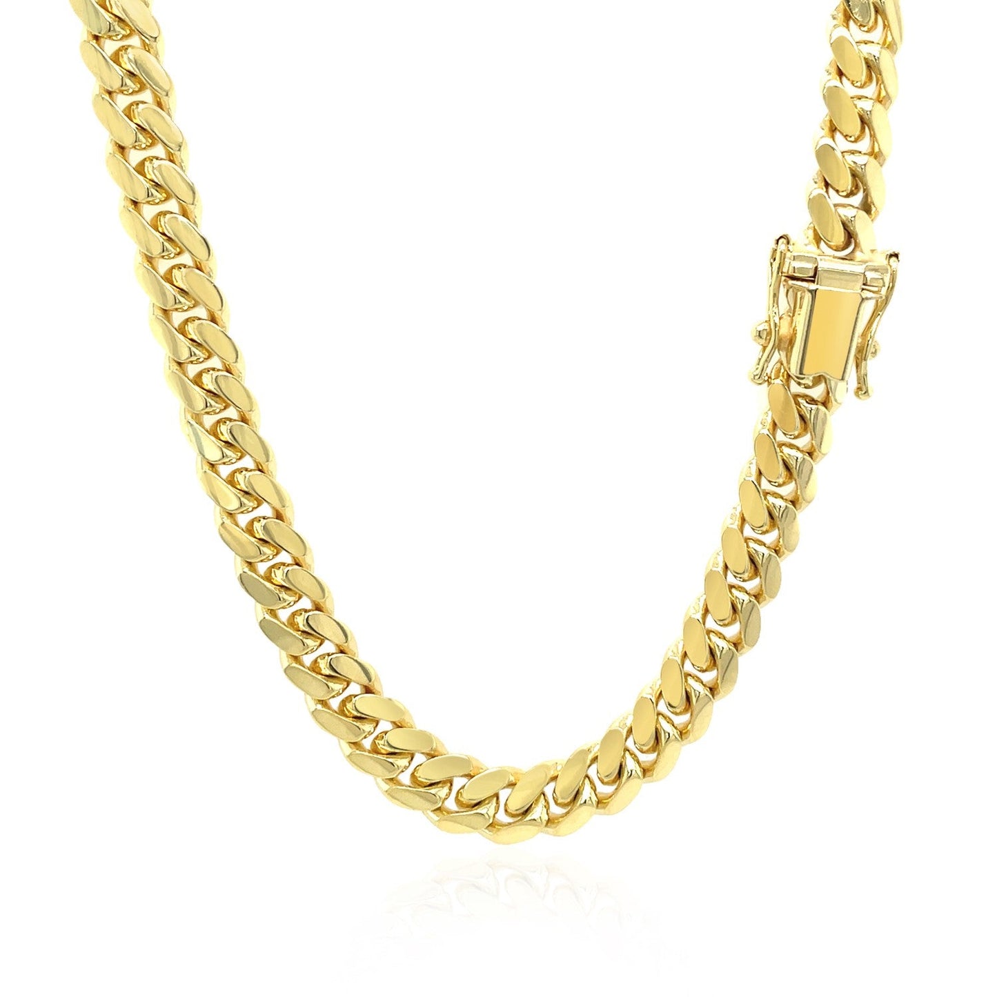 10k Yellow Gold Classic Miami Cuban Solid Chain (6.10 mm) - ThisandThatShoppe