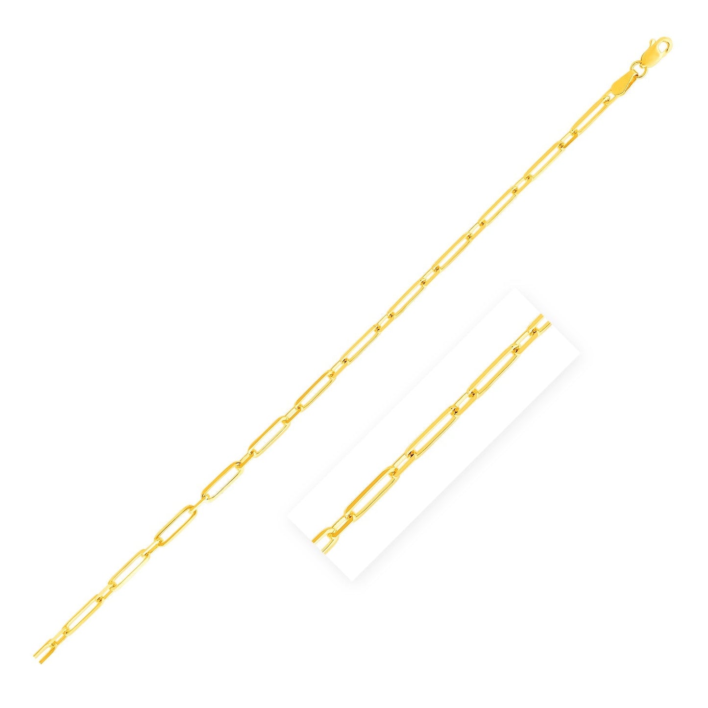 14k Yellow Gold Alternating Paperclip Chain (2.80 mm) - ThisandThatShoppe