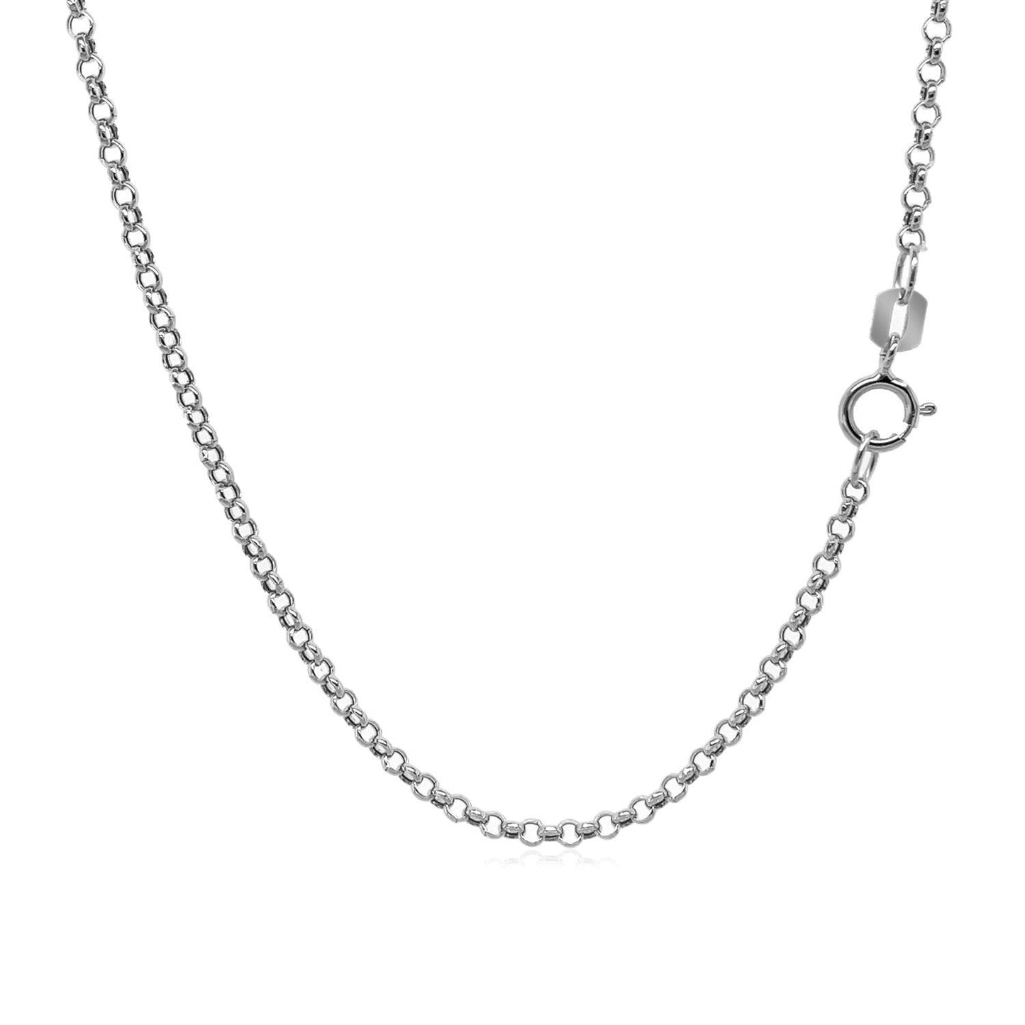 14k White Gold Rolo Chain (1.90 mm) - ThisandThatShoppe