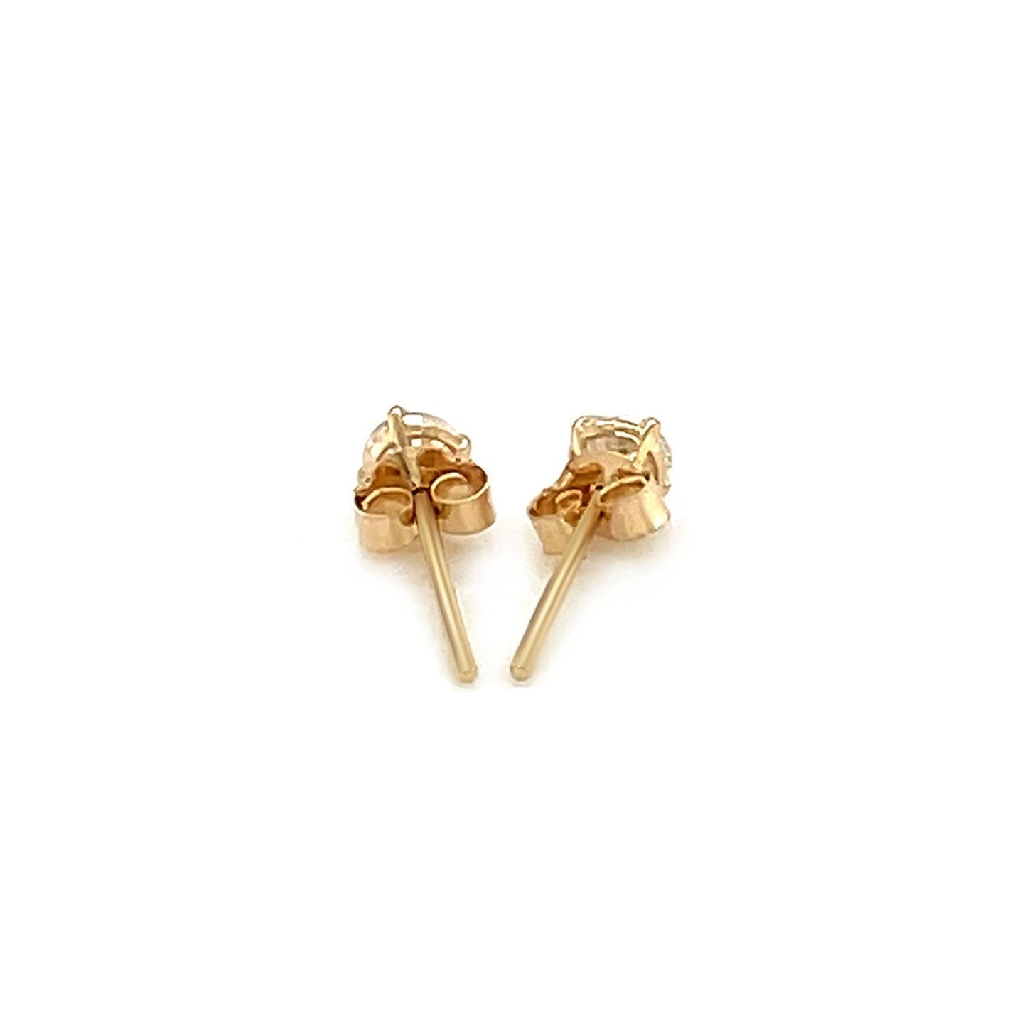 Ohrstecker aus 14 Karat Gelbgold mit facettierten Zirkonia in Weiß (3 mm)