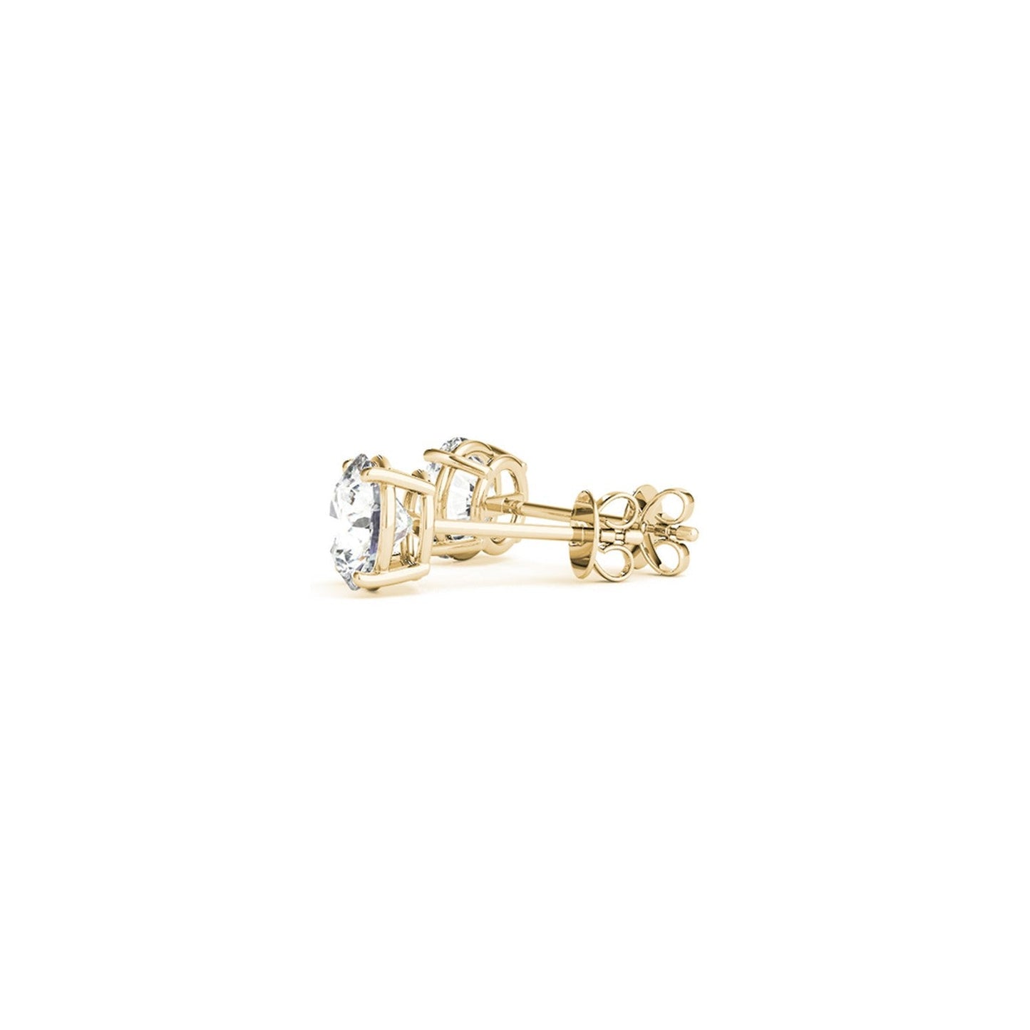 1 1/2 cttw zertifizierte IGI Lab Grown runde Diamantohrringe 14k Gelbgold (G/VS2)