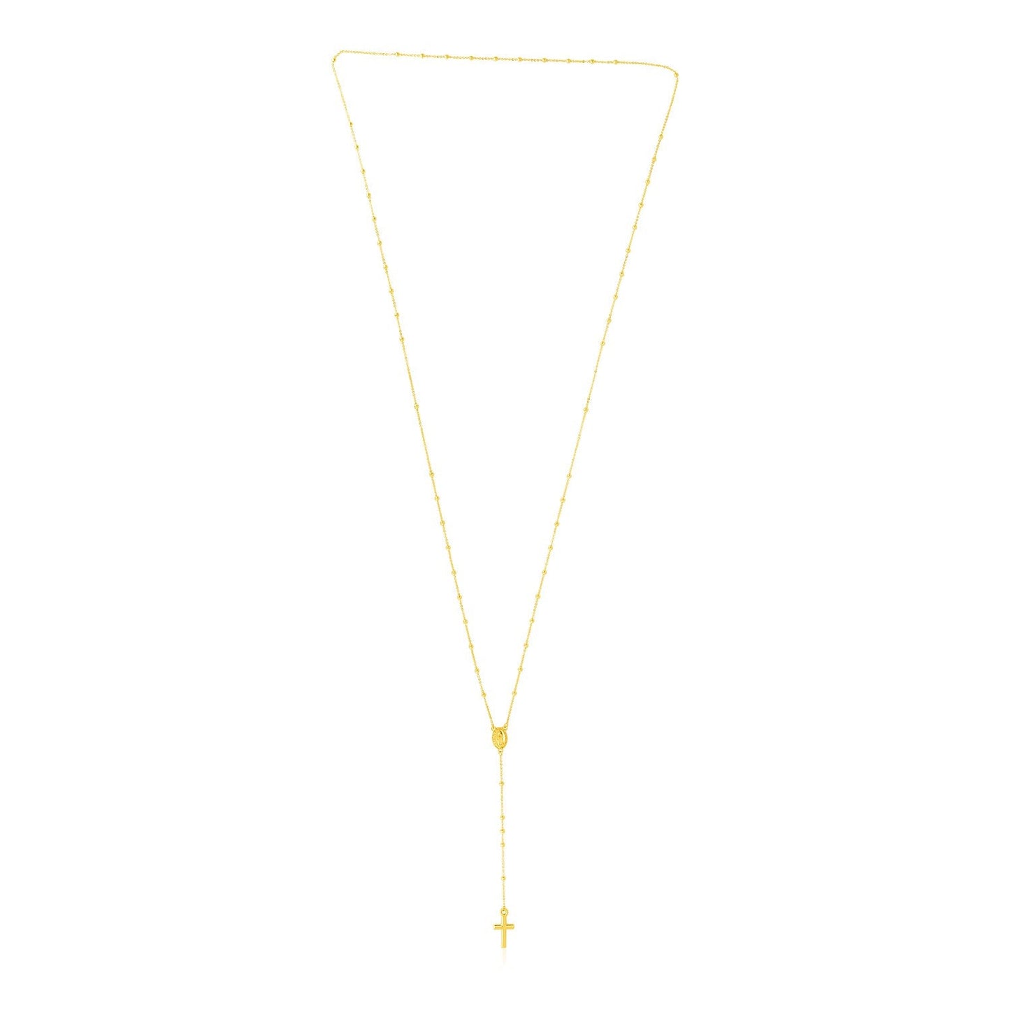 14k Yellow Gold Rosary Necklace - ThisandThatShoppe
