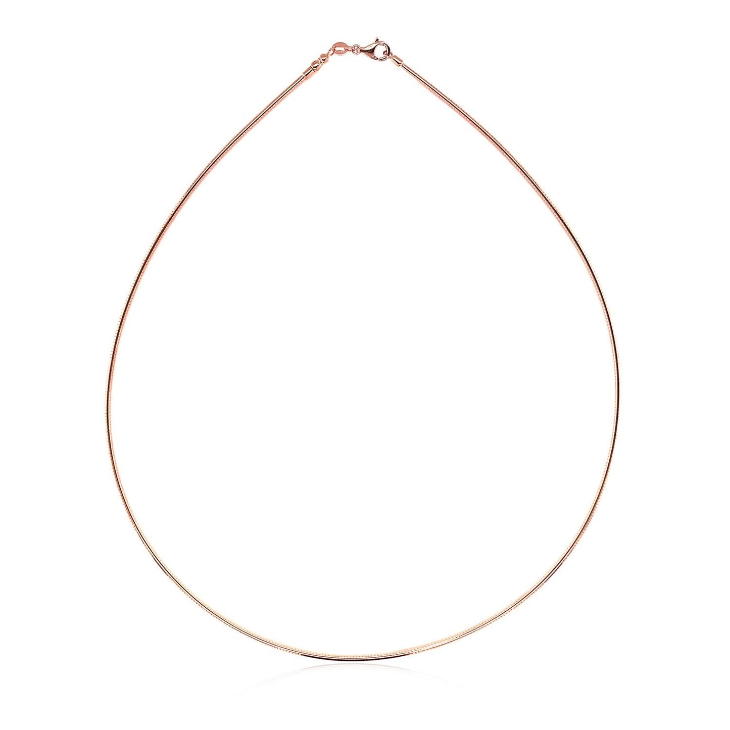 14k Rose Gold Necklace in a Round Omega Chain Style - ThisandThatShoppe