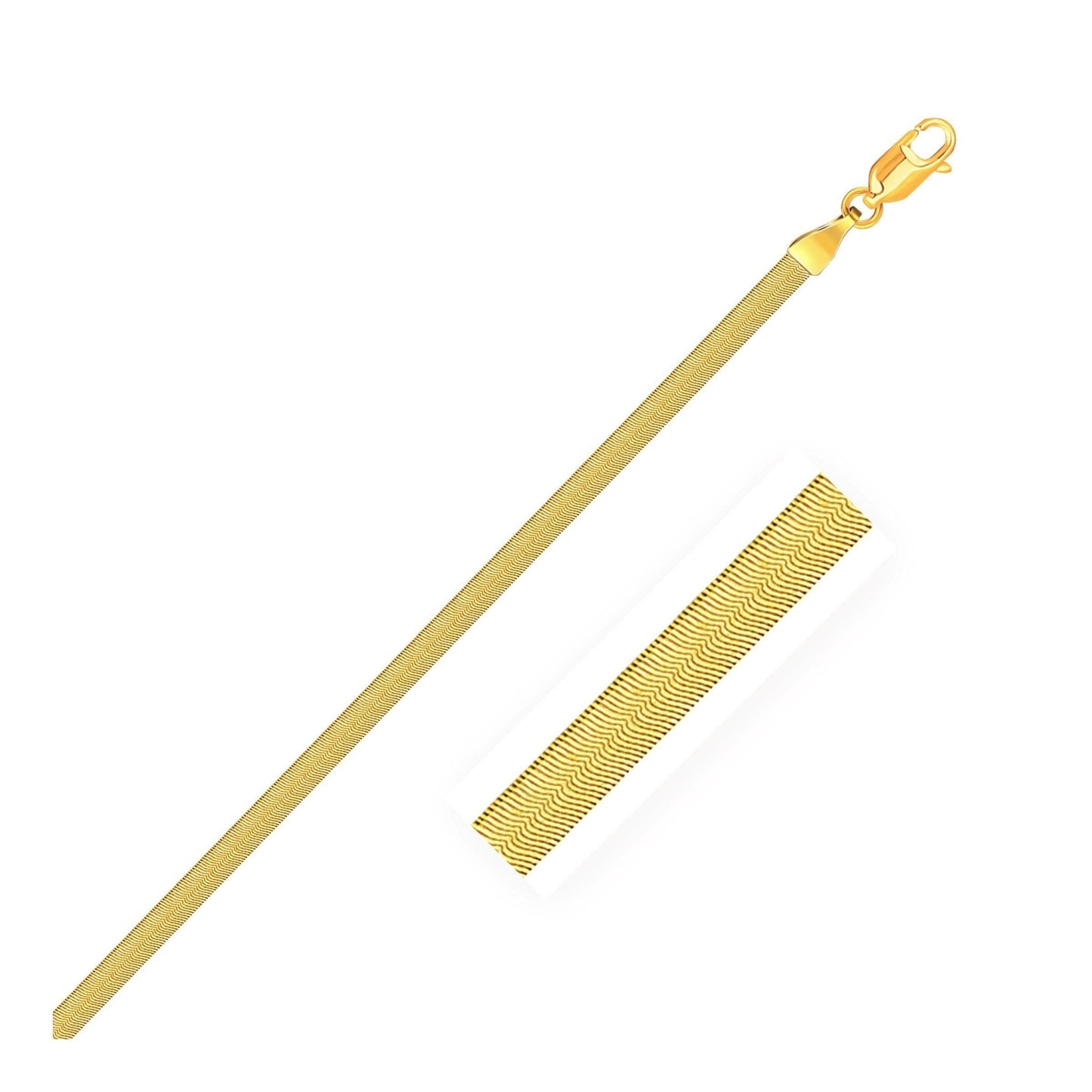 Imperial Herringbone Chain in 10k Yellow Gold (2.80 mm) - ThisandThatShoppe