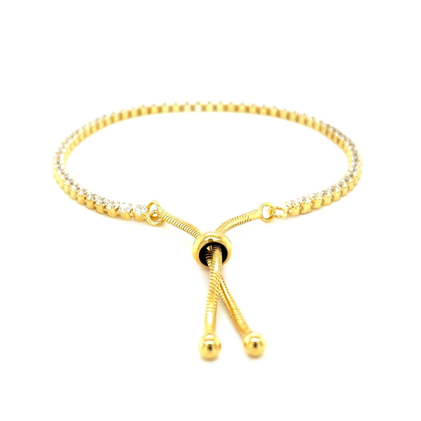 Verstellbares Tennis-Armband mit Zirkonia aus Sterlingsilber (5,10 mm)