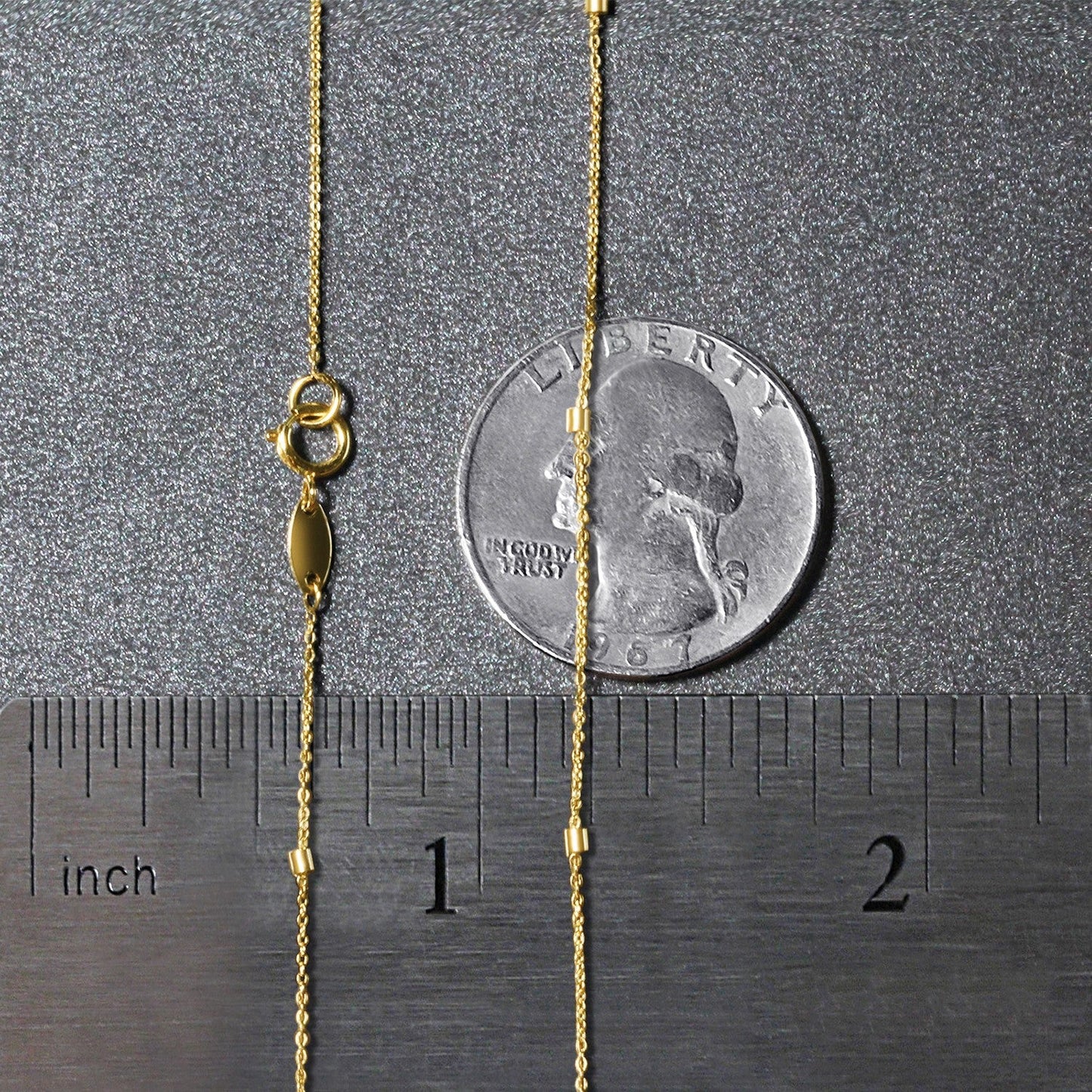 Bead Links Pendant Chain in 14k Yellow Gold (1.50 mm) - ThisandThatShoppe