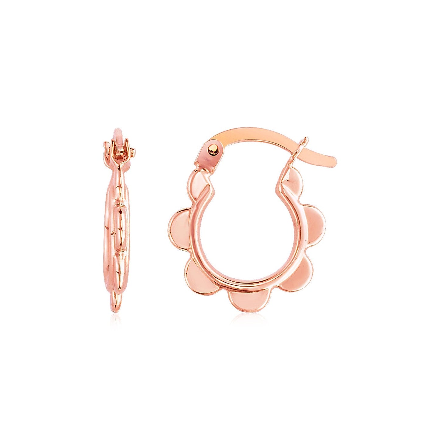 14k Roségold Muschel-Creolen