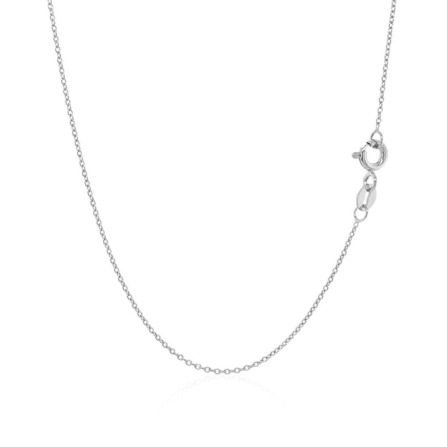 14k White Gold Oval Cable Link Chain (0.97 mm) - ThisandThatShoppe