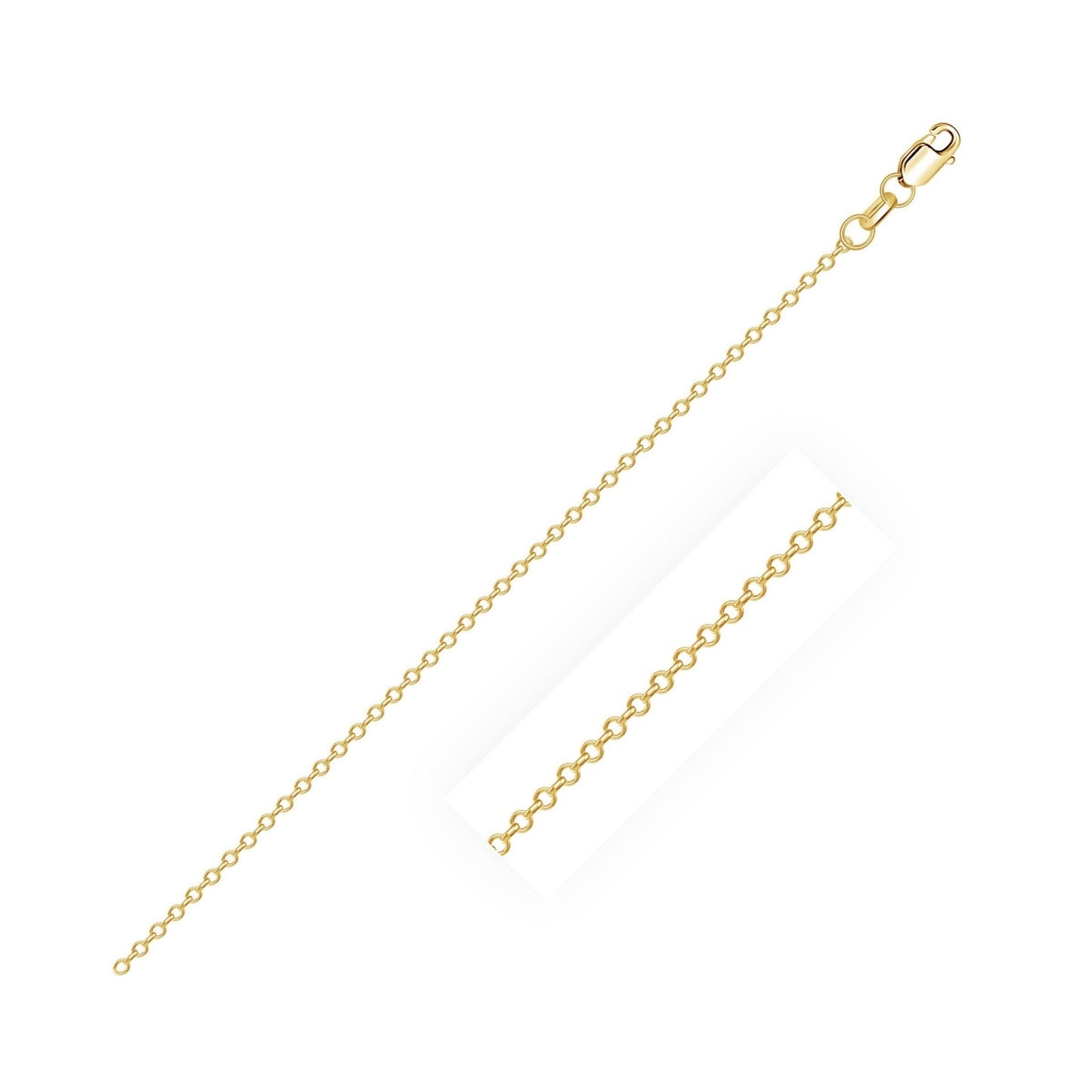 18k Yellow Gold Diamond Cut Cable Link Chain (0.80 mm) - ThisandThatShoppe