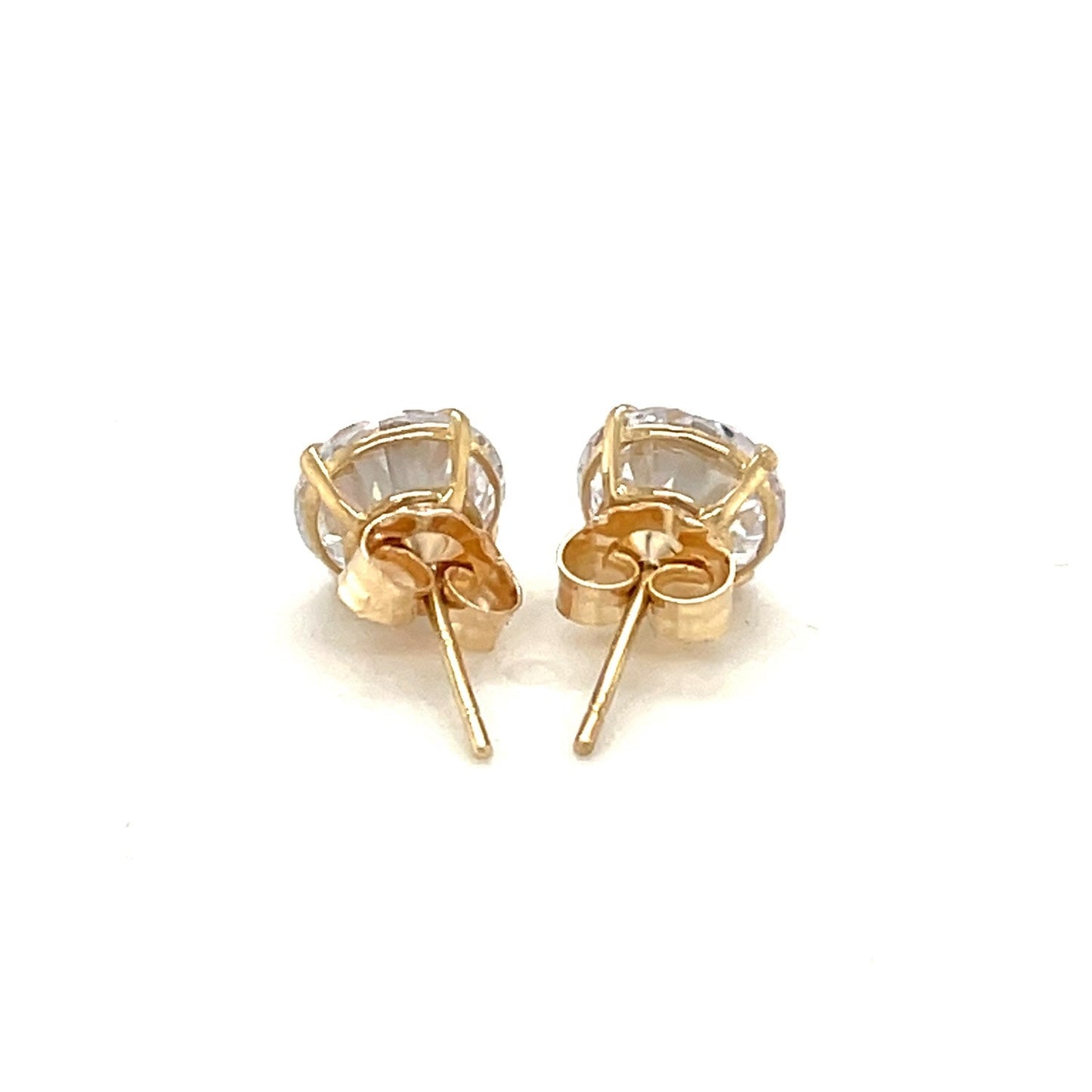 Ohrstecker aus 14k Gelbgold mit facettierten Zirkonia in Weiß (7mm)
