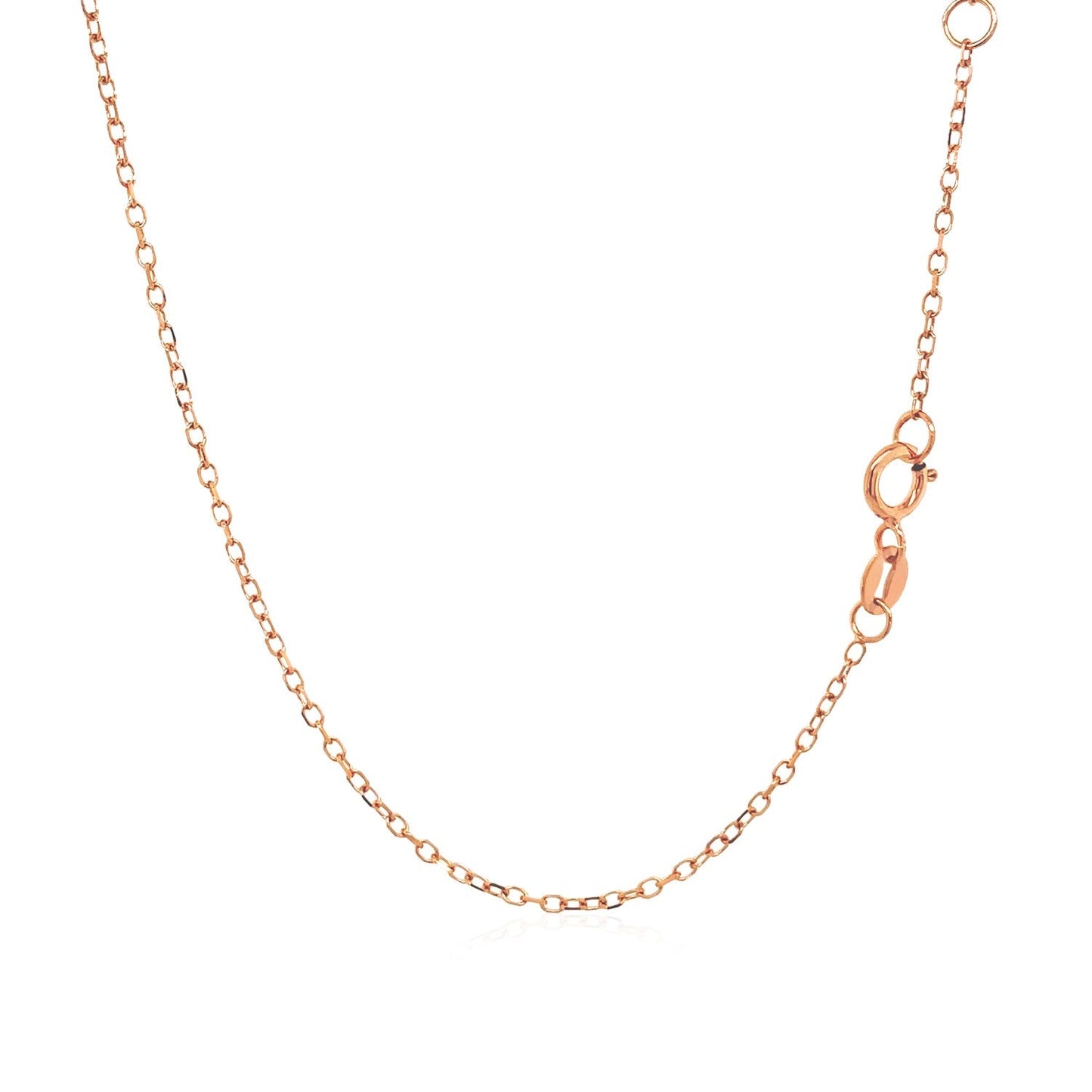 14k Rose Gold 17 inch Necklace with Round White Topaz - ThisandThatShoppe