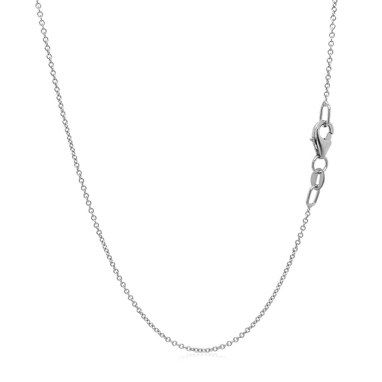 Double Extendable Cable Chain in 14k White Gold (1.00 mm) - ThisandThatShoppe