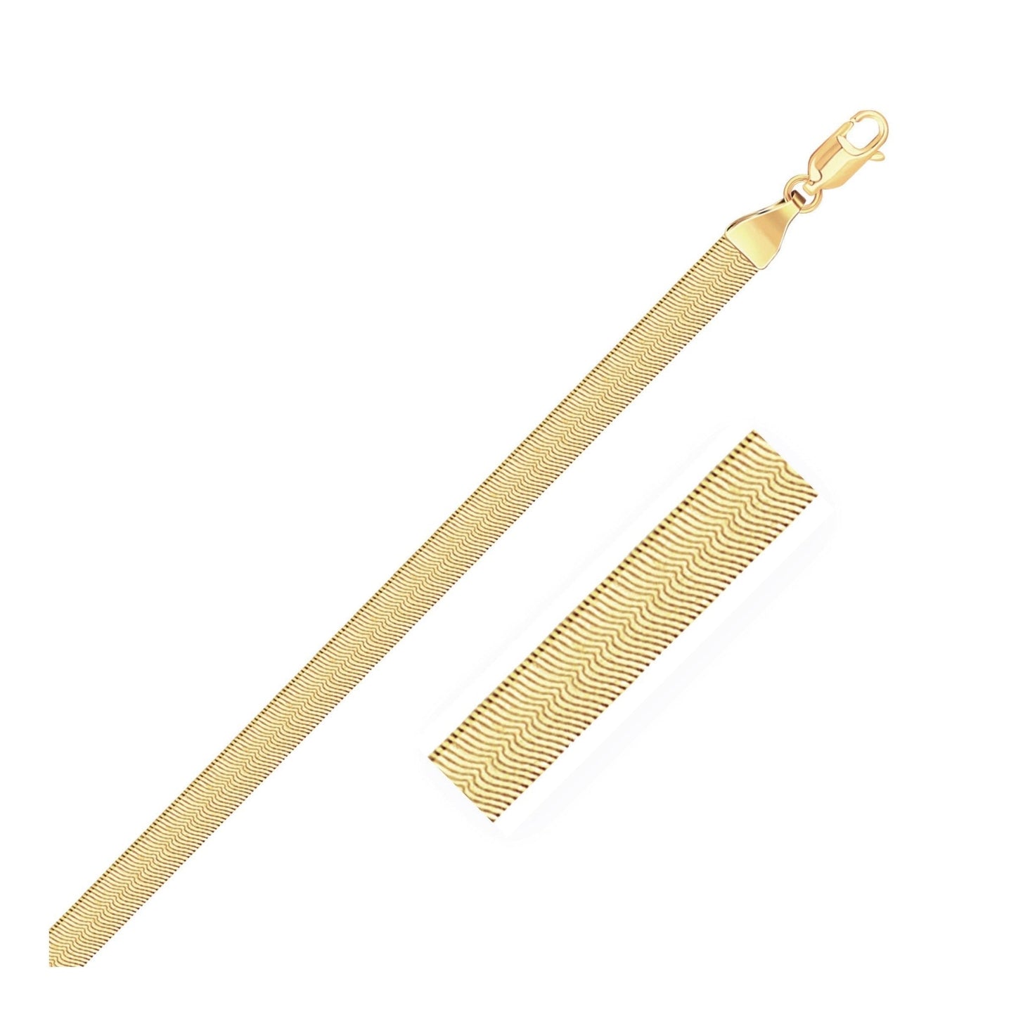 Imperial Herringbone Bracelet in 10k Yellow Gold (3.8 mm) - ThisandThatShoppe