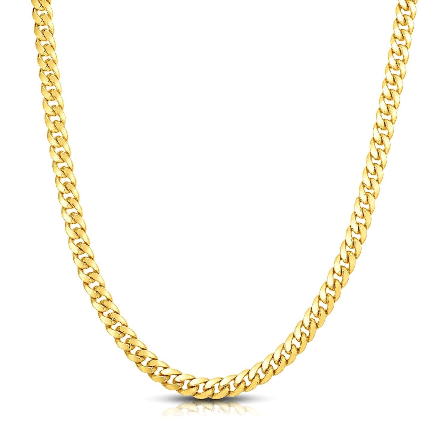 10k Yellow Gold Classic Miami Cuban Solid Chain (7.10 mm) - ThisandThatShoppe