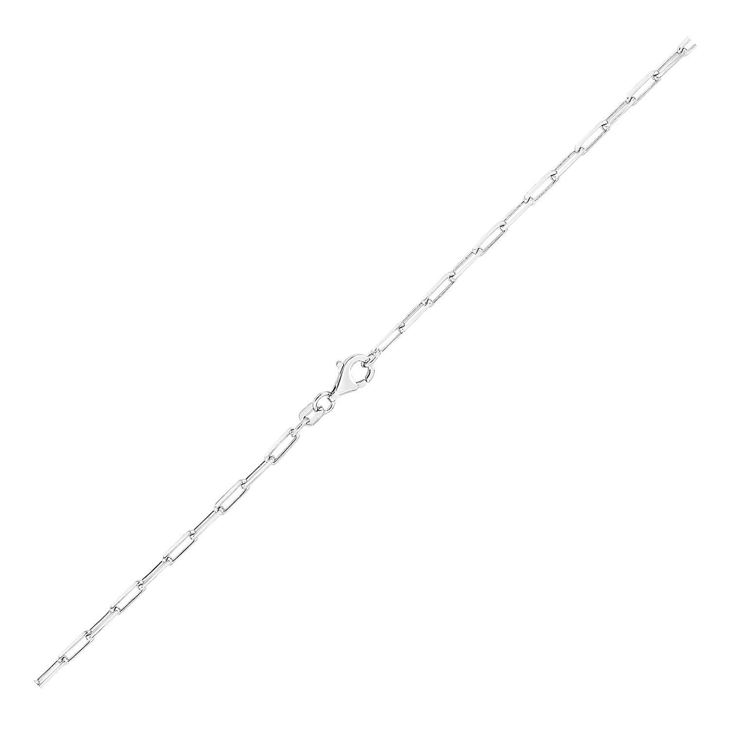 Sterling Silver Rhodium Plated Paperclip Chain (1.80 mm) - ThisandThatShoppe