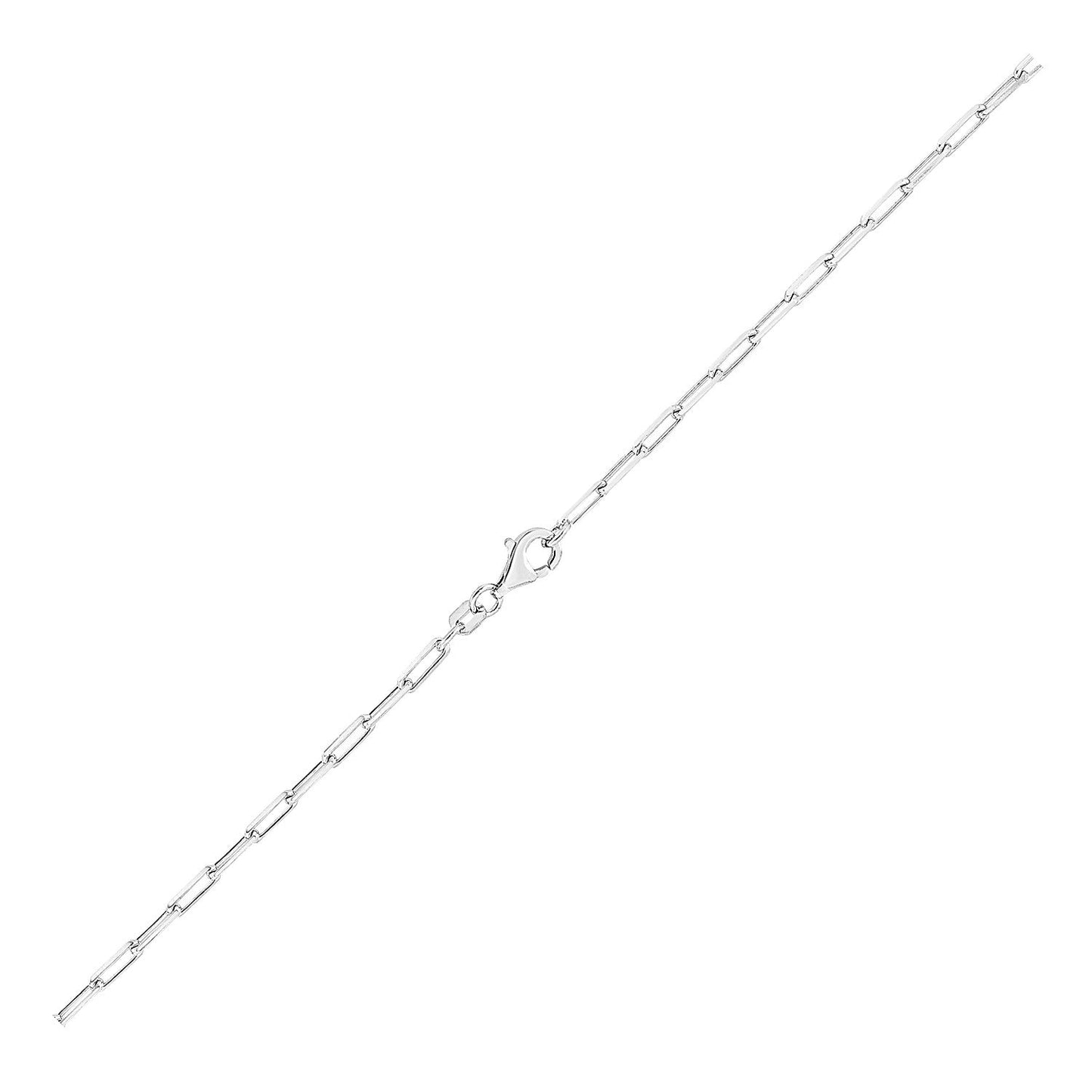 Sterling Silver Rhodium Plated Paperclip Chain (3.00 mm) - ThisandThatShoppe