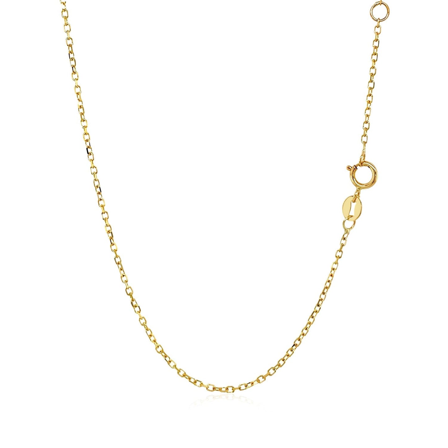 14k Yellow Gold 17 inch Necklace with Round White Topaz - ThisandThatShoppe