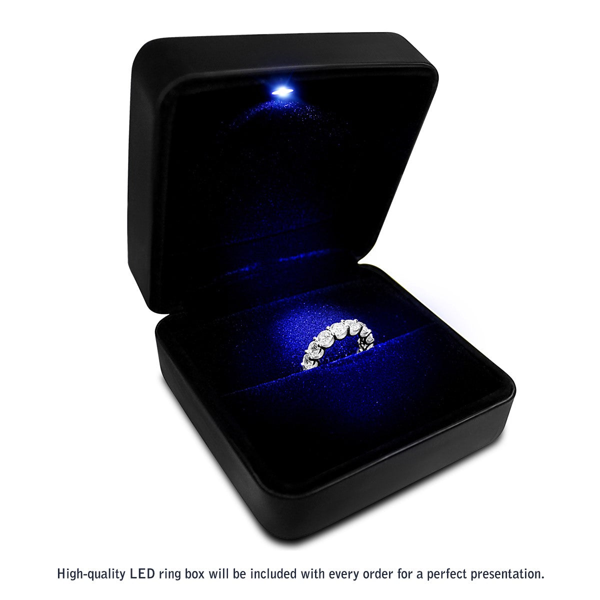 Round Cut Lab Grown Diamond Eternity Ring in 14k White Gold (4 cttw FG/VS2) - ThisandThatShoppe