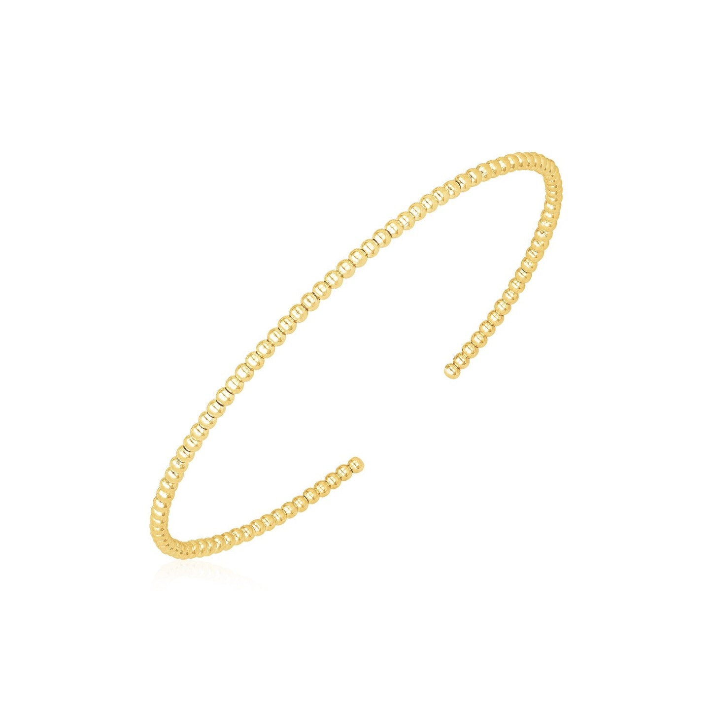 Armreif aus 14 Karat Gelbgold, hochglanzpoliert, mit Kügelchen (2 mm)